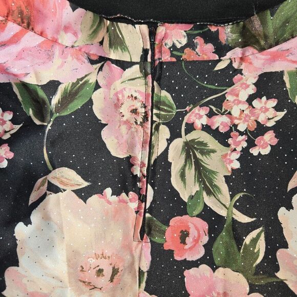 City Triangles Backless Formal Dress Juniors‎ 11 Black Pink Floral Skirt Flare - Picture 16 of 16